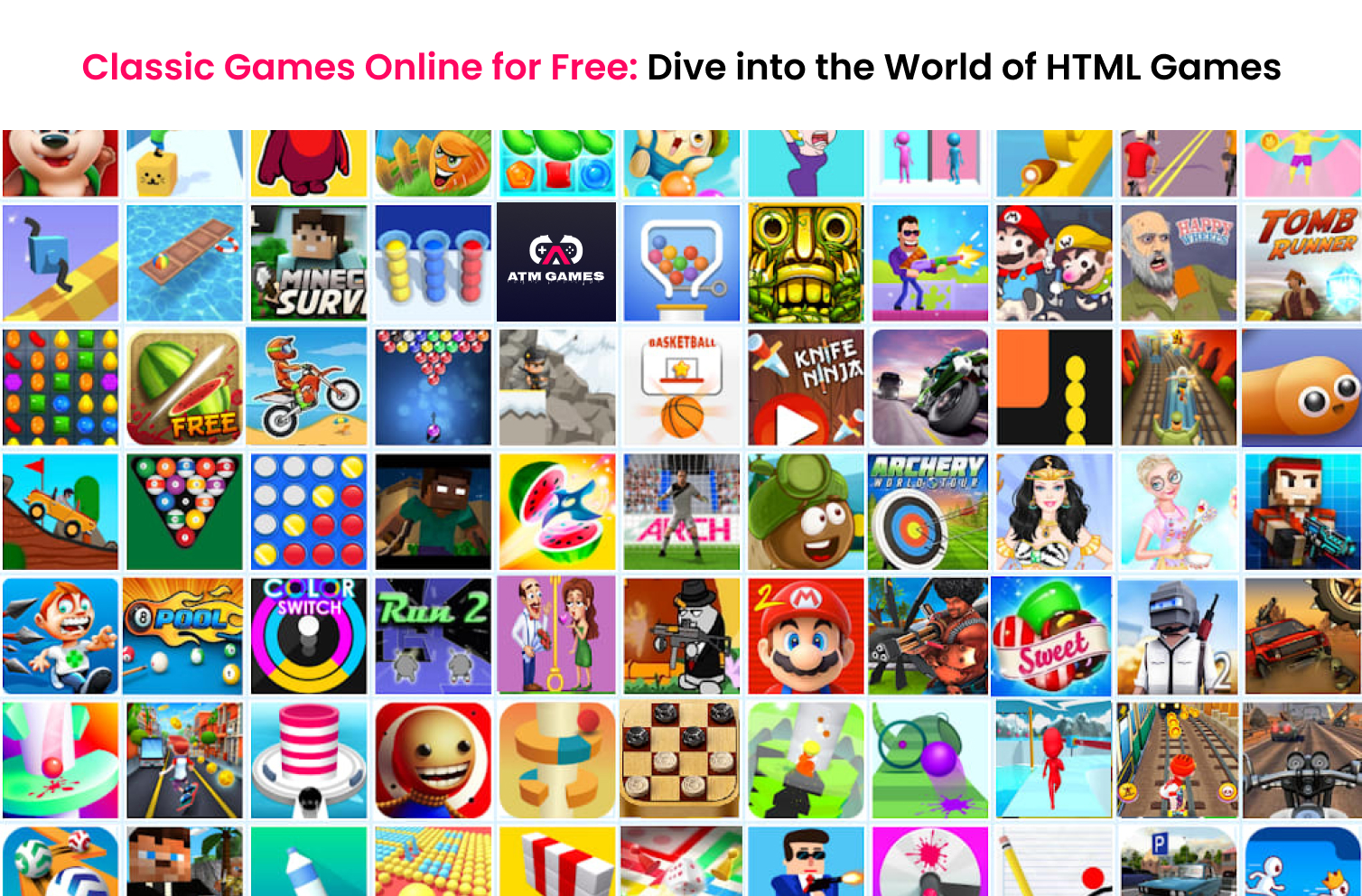 Classic Games Online for Free: Dive into the World of HTML Games